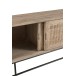Meuble tv 3 portes coulissantes en bois naturel 150x40x50.5 cm