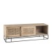 Meuble tv 3 portes coulissantes en bois naturel 150x40x50.5 cm