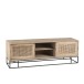 Meuble tv 3 portes coulissantes en bois naturel 150x40x50.5 cm