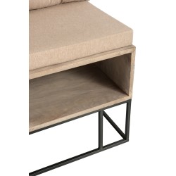 Banc d’entrée en Bois et métal Noir et Naturel 100x50x65cm