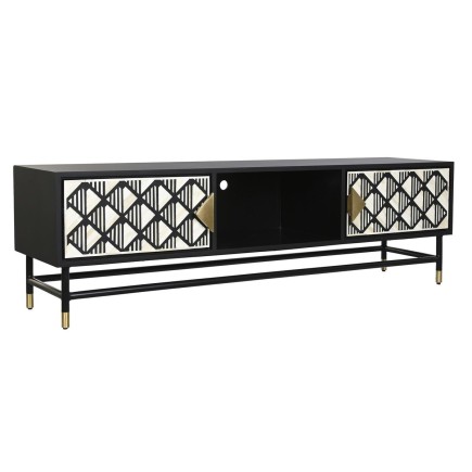 Meubles de télévision DKD Home Decor Noir Blanc Os Résine Bois MDF (170 x 40 x 51 cm)