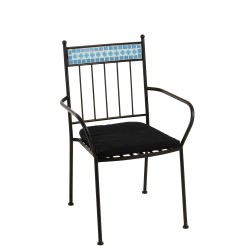 CHAISE MOSAIQUE METAL/CERAMIQUE BLEU