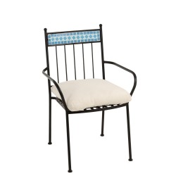 CHAISE MOSAIQUE METAL/CERAMIQUE BLEU