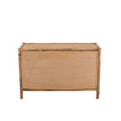 Meuble bas 2 portes en bois naturel 100x40x65 cm