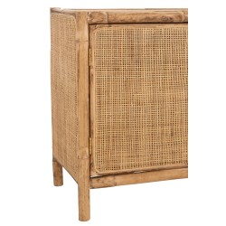 Meuble bas 2 portes en bois naturel 100x40x65 cm