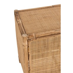 Meuble bas 2 portes en bois naturel 100x40x65 cm