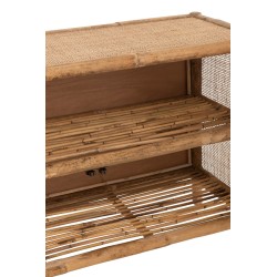 Meuble bas 2 portes en bois naturel 100x40x65 cm