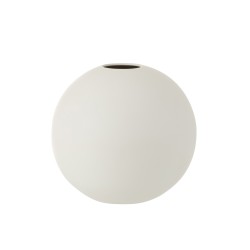 Vase boule en céramique blanc mat D12cm