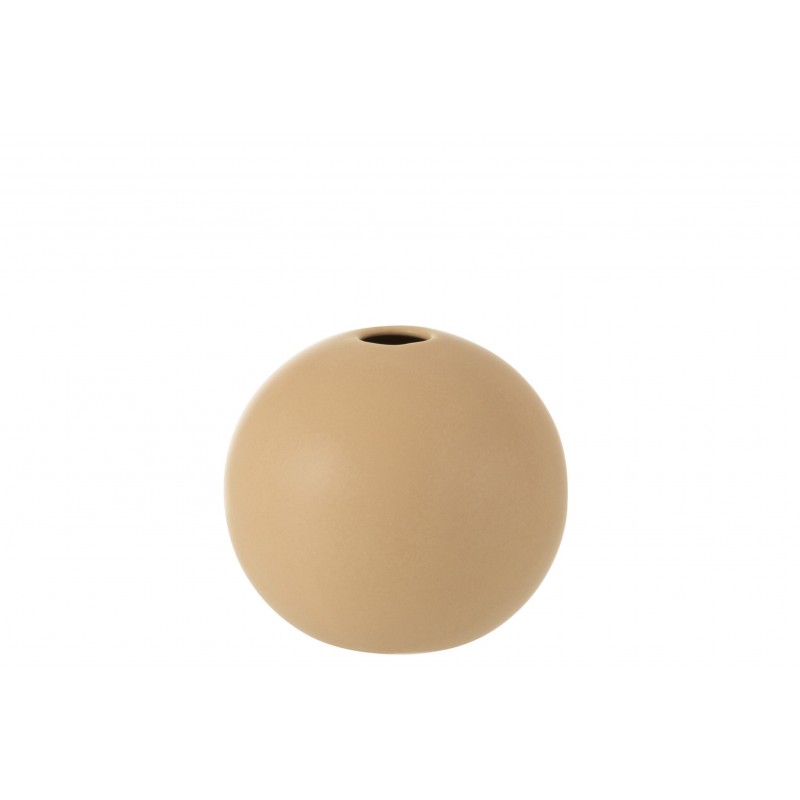 Vase boule en céramique beige D18cm
