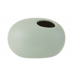 Vase ovale en céramique vert pastel 15x10x11cm