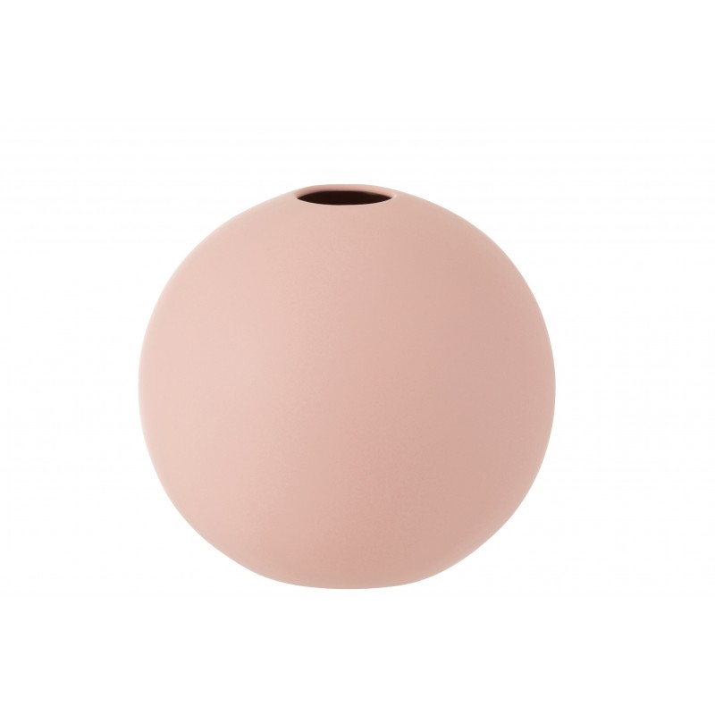 Vase boule en céramique rose pastel D12cm