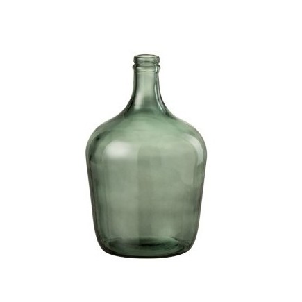 Vase dame jeanne en verre vert 18x18x30 cm