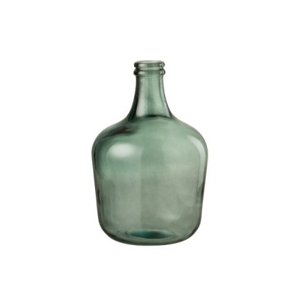 Vase dame jeanne en verre vert 27x27x42.5 cm