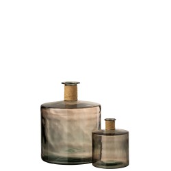 Vase en verre ambré en verre marron 35x35x44 cm