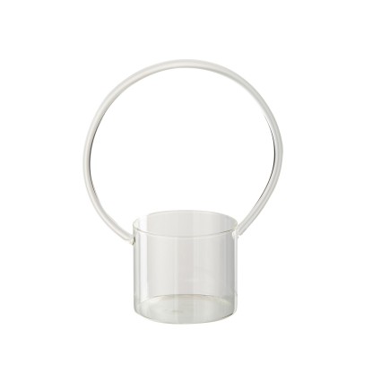 Vase avec anse en verre transparent 9x17x22 cm