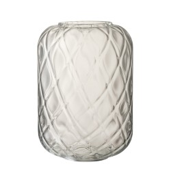 Vase avec strie en verre transparent 24x24x33 cm