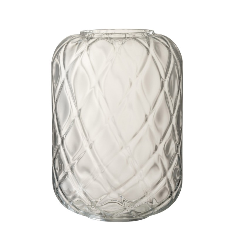 Vase avec strie en verre transparent 24x24x33 cm Vase avec strie en verre transparent 24x24x33 cm
