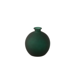 Vase boule en verre vert 16x16x17 cm