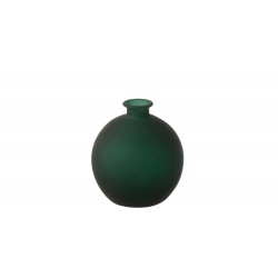 Florero de vidrio verde en forma de bola de 16x16x17 cm