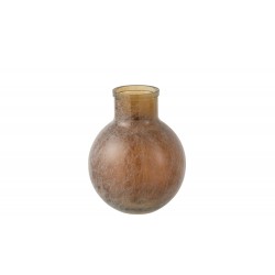Vase boule en verre marron 24x24x31 cm