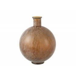 Jarrón de bola de vidrio marrón de 35x35x43 cm