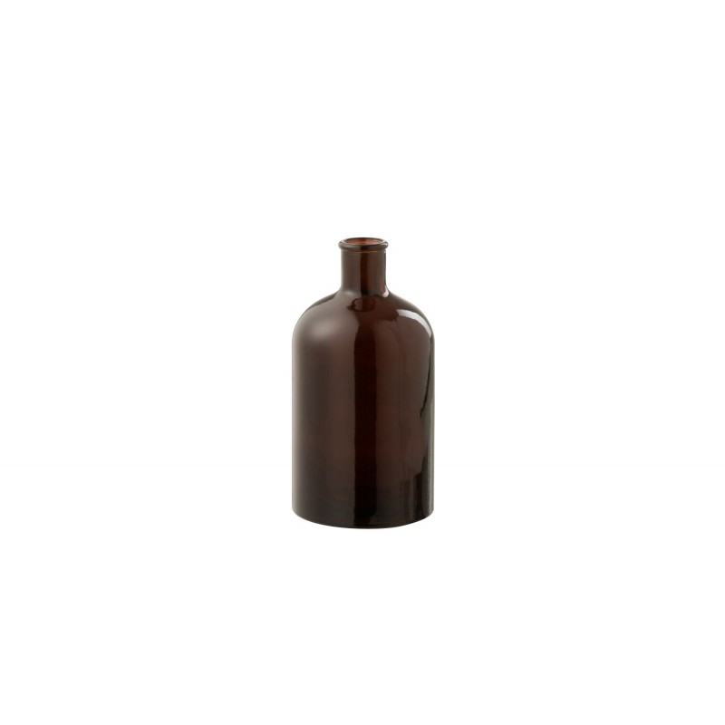 Vase bouteille en verre marron 12x12x22 cm
