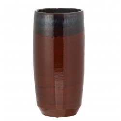 Vase ovale haut en céramique rouge 22x22x45 cm