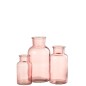 Vase bouteille en verre rose 10x10x20cm Vase bouteille en verre rose 10x10x20cm