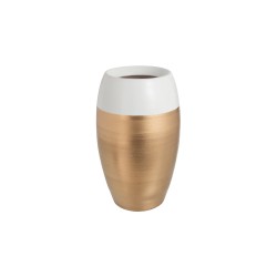 Vase bicolore en céramique blanc 20x20x31 cm