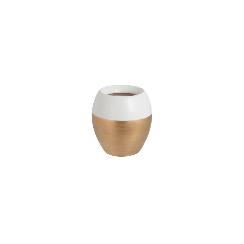 Vase bicolore en céramique blanc 14x14x14 cm Vase bicolore en céramique blanc 14x14x14 cm