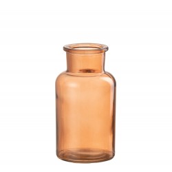 Vase bouteille en verre marron 8x8x16 cm