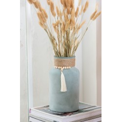 Vase en verre vert menthe 15x15x26 cm