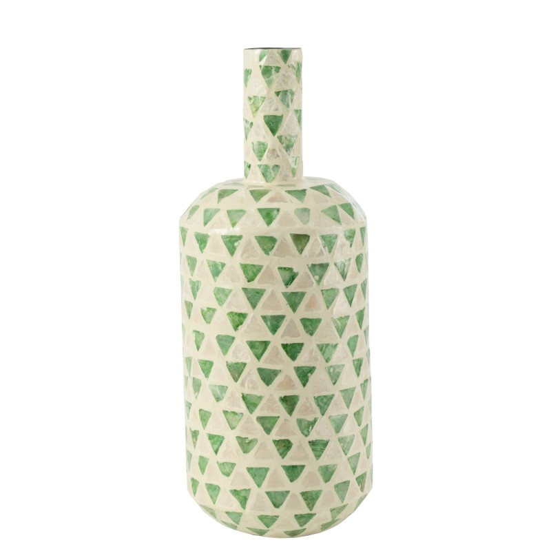 Jarrón de mosaico de papel verde de 19x19x53 cm Jarrón de mosaico de papel verde de 19x19x53 cm