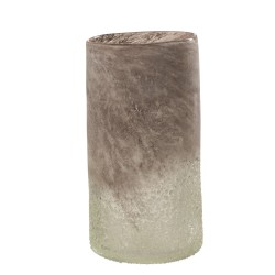 Vase cylindrique en verre gris 12x12x24 cm