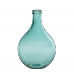 Vase dame jeanne en verre azur 27x27x43 cm