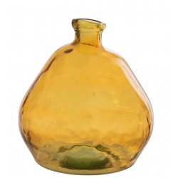 Jarrón de vidrio ámbar en forma de botella de 46x45x48 cm
