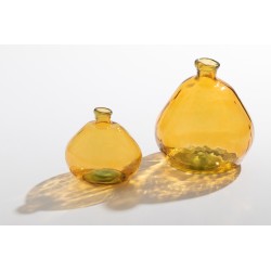 Vase dame jeanne en verre ocre 46x45x48 cm