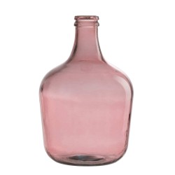 Vase dame jeanne en verre rose 28x28x42 cm