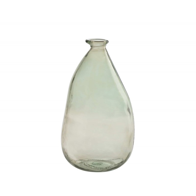 Vase dame jeanne en verre vert 20x20x37 cm