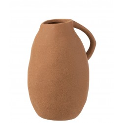Vase cruche en céramique marron 18x15x25cm