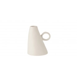 Vase incliné en céramique blanc 13x12x17 cm