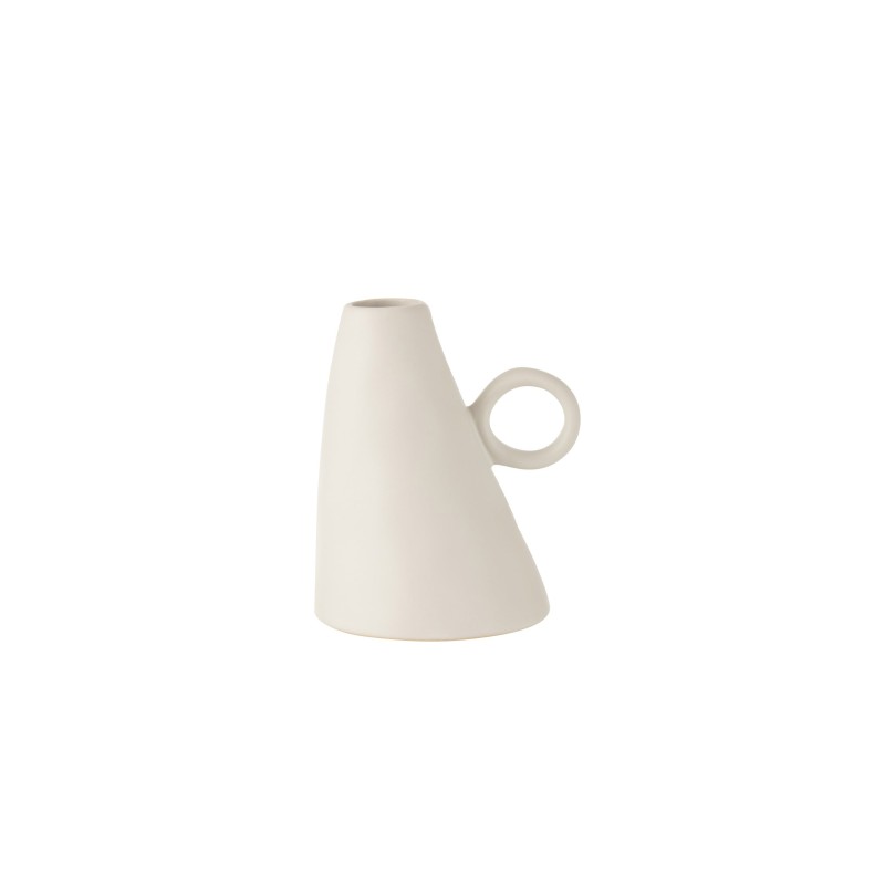 Vase incliné en céramique blanc 13x12x17 cm Vase incliné en céramique blanc 13x12x17 cm