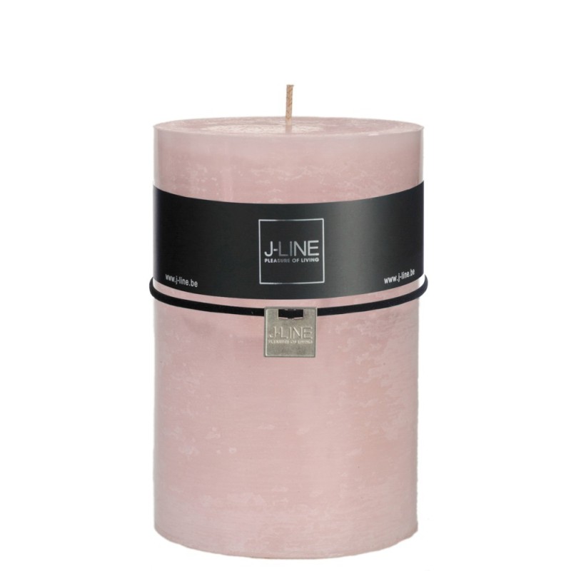 Bougie cylindrique 120H en Paraffine rose 10x10x15 cm