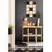 Candeeiro de mesa em metal dourado 20,5 x 20,5 x 49 cm Candeeiro de mesa em metal dourado 20,5 x 20,5 x 49 cm