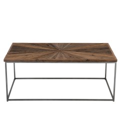 Table de salon en bois - métal marron - noir - naturel 120.5x70x47 cm