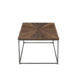 Table de salon en bois - métal marron - noir - naturel 120.5x70x47 cm