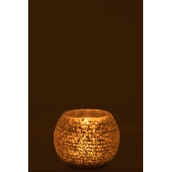 Photophore boule en verre argent 12x12x9.5 cm