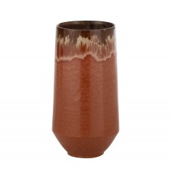 Vase en céramique rouge 18x18x41 cm