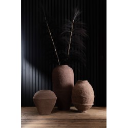 Vase irrégulier en papier marron 42x42x59 cm