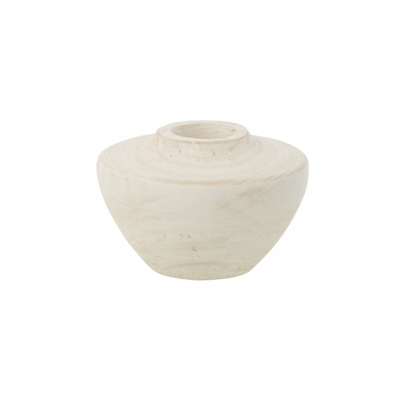 Vase en bois blanc 15x15x10 cm